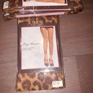 Leopard print footless tights